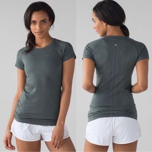 Lululemon Swiftly Short Sleeve Solid Camo Green Top